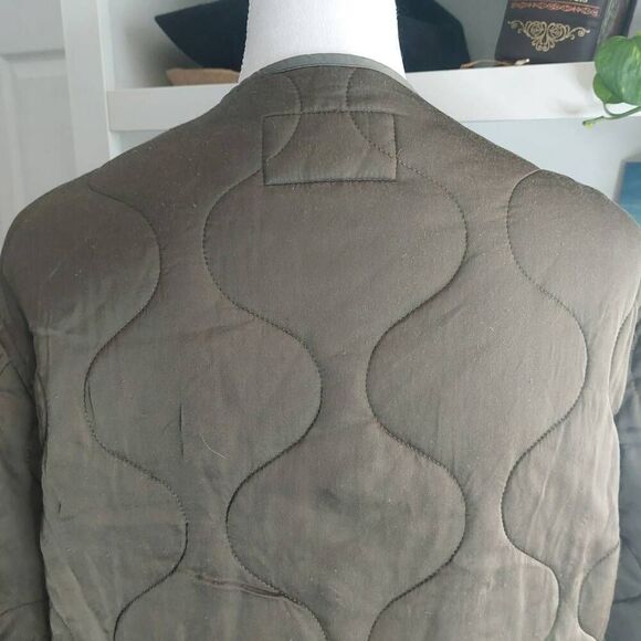 All Saints Hayes Quilted Jacket - Size XS Olive Green - Picture 13 of 15